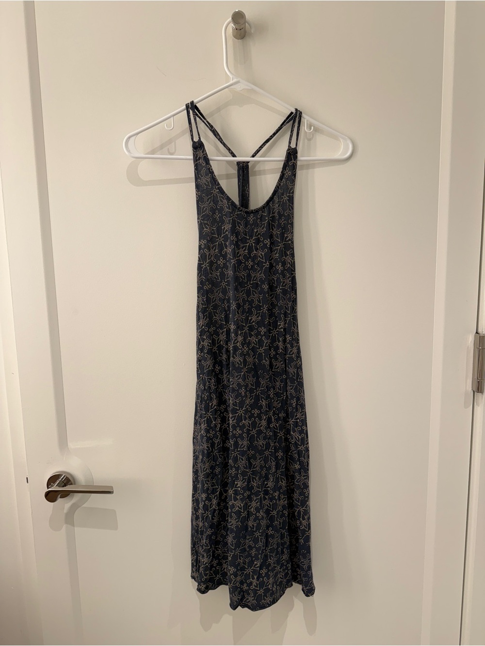 TNA Navy Blue Floral Maxi Slip Dress
